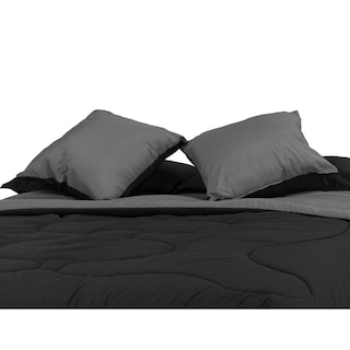 Foto 3 | Set De Edredon Doble Vista Dicasa Couzy Negro-gris Oxford | Platino King Size + Sabanas Softy