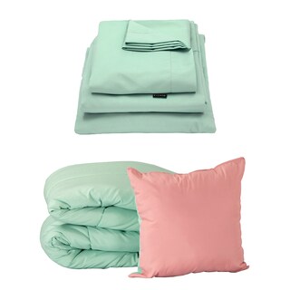 Foto 1 | Set De Edredon Doble Vista Dicasa Couzy Rosa-menta | Menta King Size + Sabanas Softy