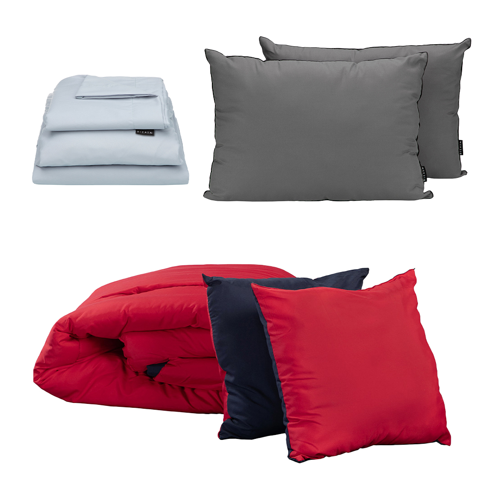 Foto 1 | Set De Edredon Doble Vista Dicasa Couzyrojo-azul Marino | Platinoking Size+ Sabanas Softy + Almohada 2-pack