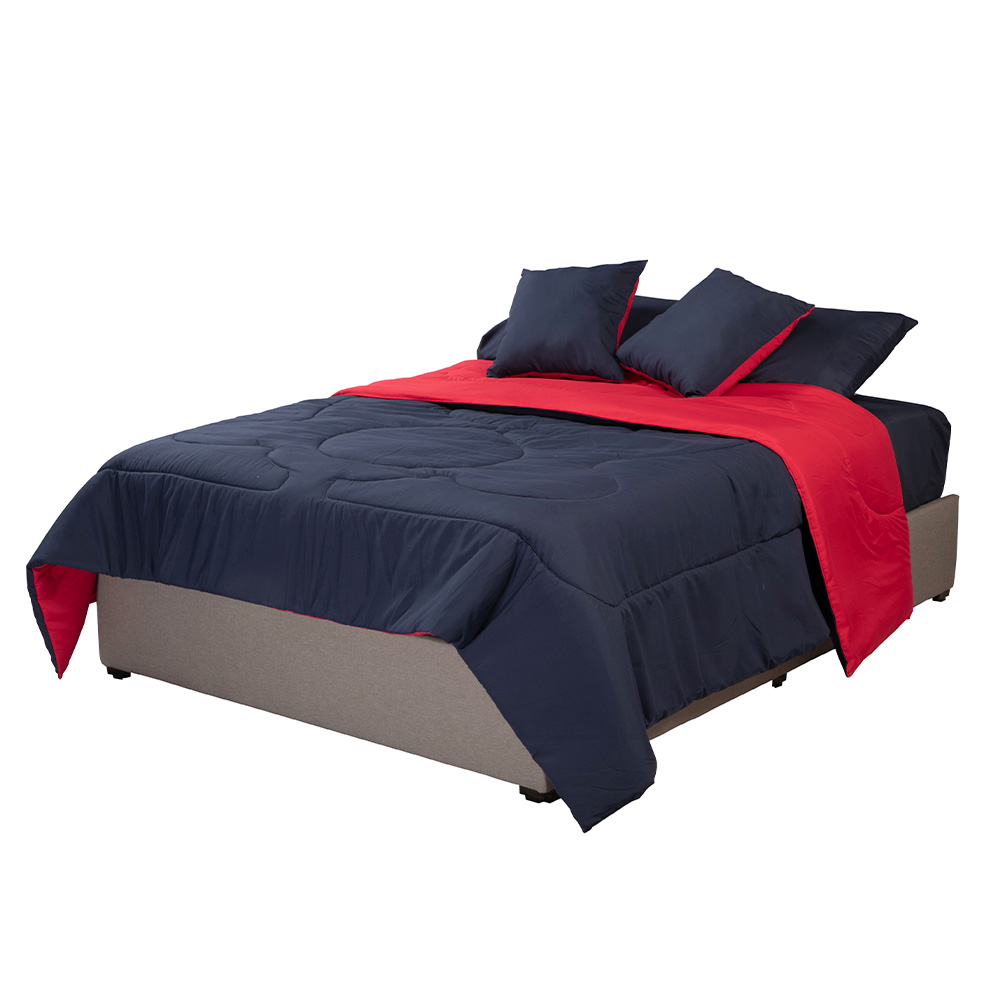 Foto 2 | Set De Edredon Doble Vista Dicasa Couzyrojo-azul Marino | Platinoking Size+ Sabanas Softy + Almohada 2-pack