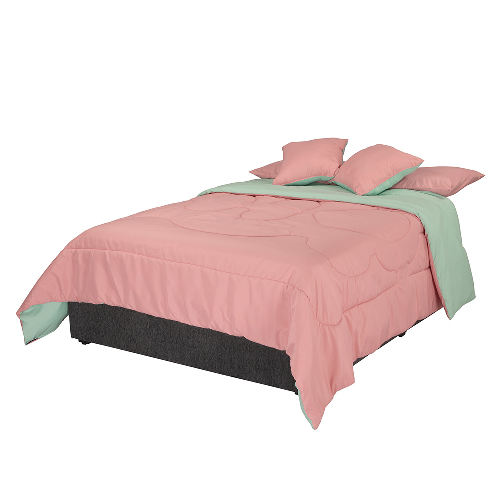 Foto 3 pulgar | Set De Edredon Doble Vista Dicasa Couzy Rosa-menta | Menta Queen Size +  Sabanas Softy