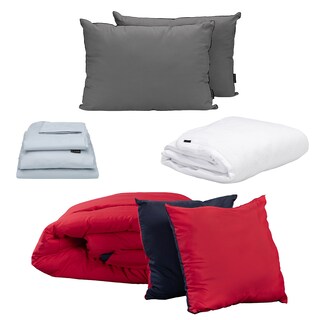 Foto 1 | Set De Edredon Doble Vista Couzy Rojo-azul Marino | Platinomatrimonial+ Protector Cloud +sabanas Softy+almohada 2-pack