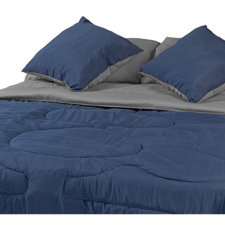 Foto 3 | Set De Edredon Doble Vista Couzy Azul Marino-gris | Platinoindividual+ Protector Cloud+sabanas Softy+almohada One