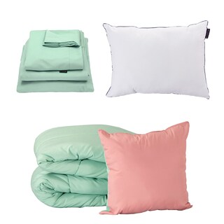 Foto 1 | Set De Edredon Doble Vista Couzy Rosa-menta | Mentaindividual+ Sabanas Softy + Almohada One