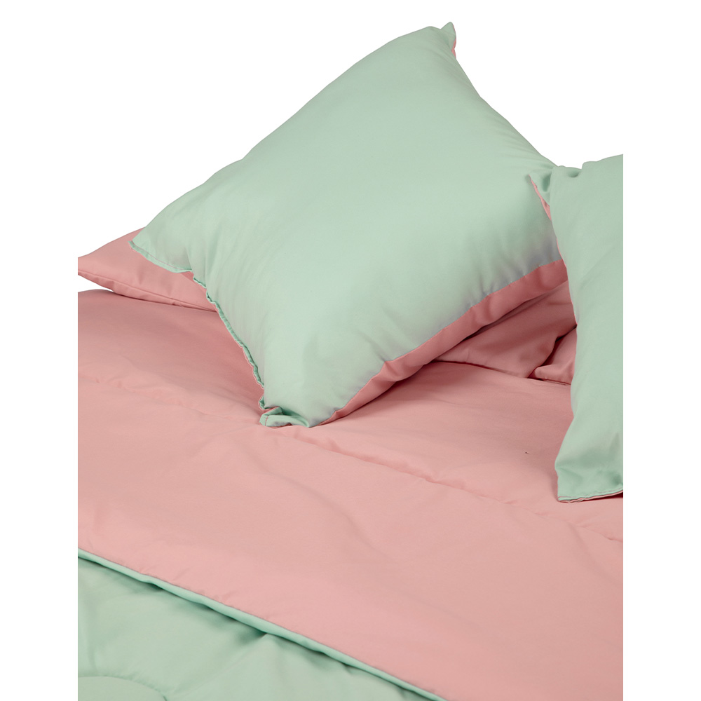 Foto 3 | Set De Edredon Doble Vista Couzy Rosa-menta | Mentamatrimonial+ Protector Cloud +sabanas Softy+almohada 2-pack