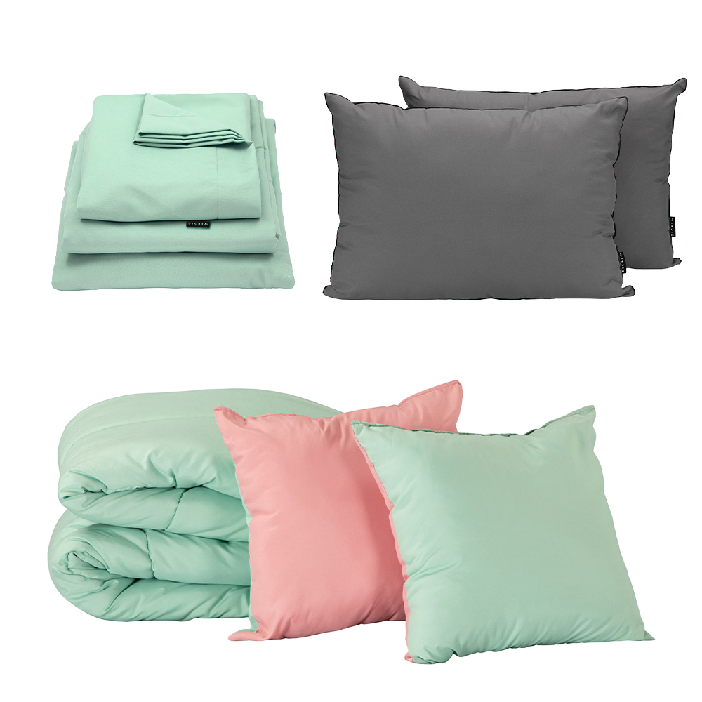 Foto 1 | Set De Edredon Doble Vista Couzy Rosa-menta | Mentamatrimonial+ Sabanas Softy + Almohada 2-pack