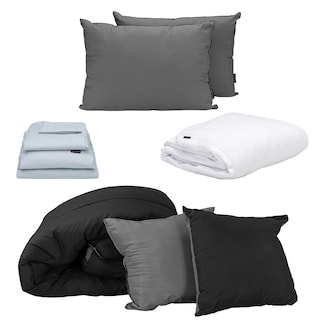 Foto 1 | Set De Edredon Doble Vista Couzy Negro-gris Oxford | Platinoqueen Size+ Protector Cloud +sabanas Softy+almohada 2-pack