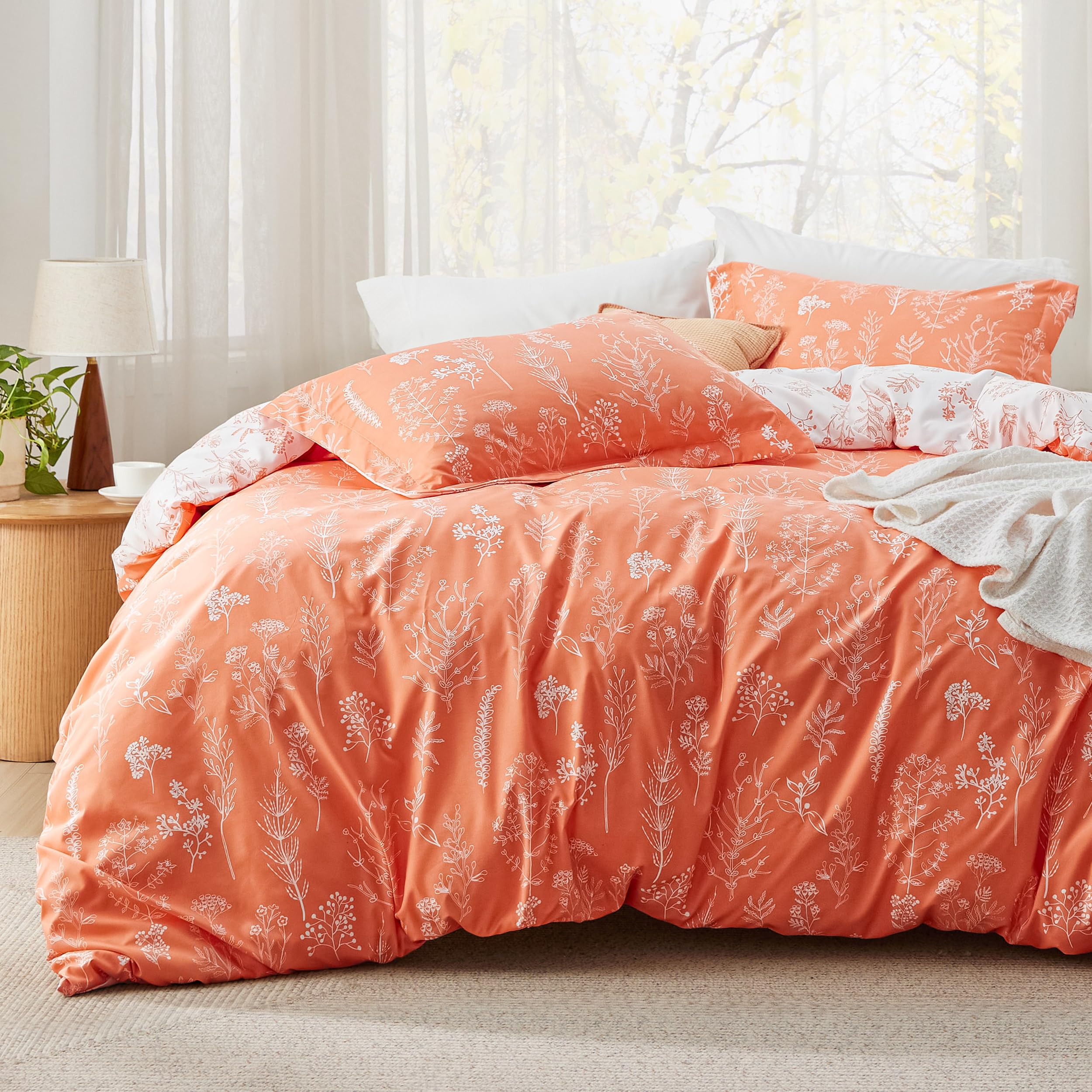 Foto 1 | Edredón Queen Size con Fundas de Almohada Bedsure Anaranjado 3 Piezas - Venta Internacional