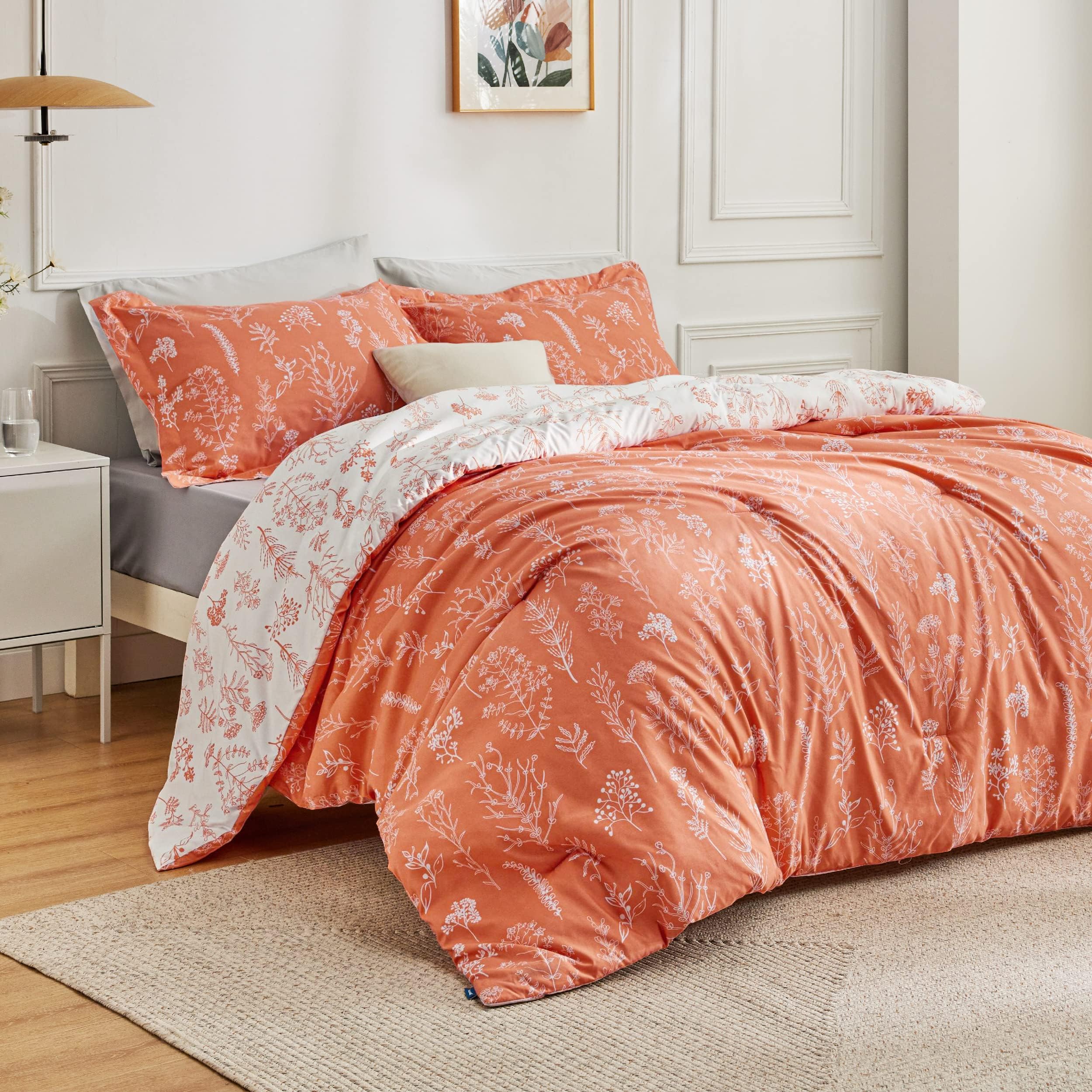 Foto 2 | Edredón Queen Size con Fundas de Almohada Bedsure Anaranjado 3 Piezas - Venta Internacional