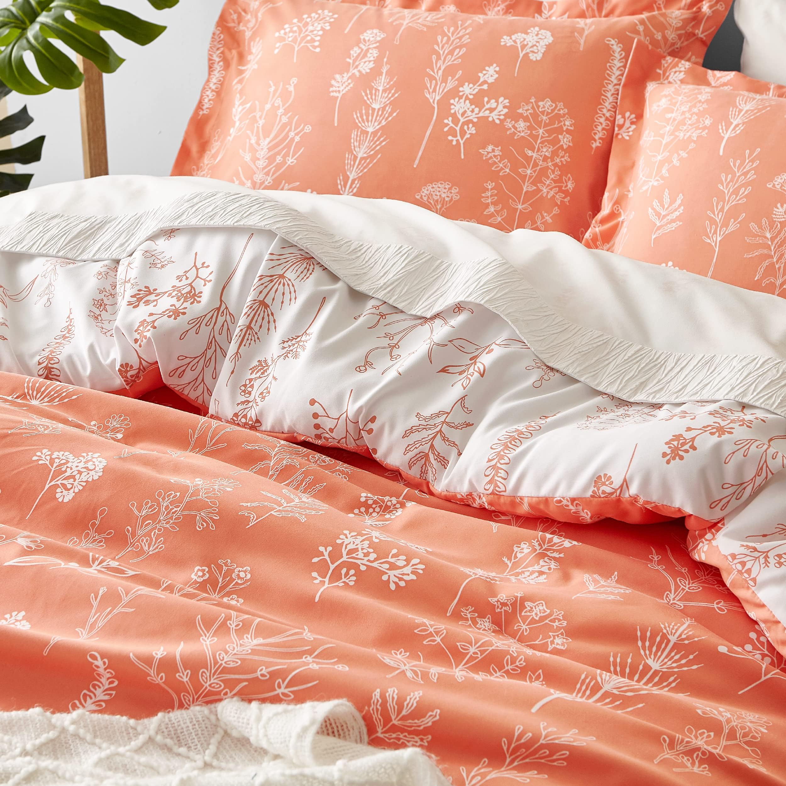 Foto 4 pulgar | Edredón Queen Size con Fundas de Almohada Bedsure Anaranjado 3 Piezas - Venta Internacional