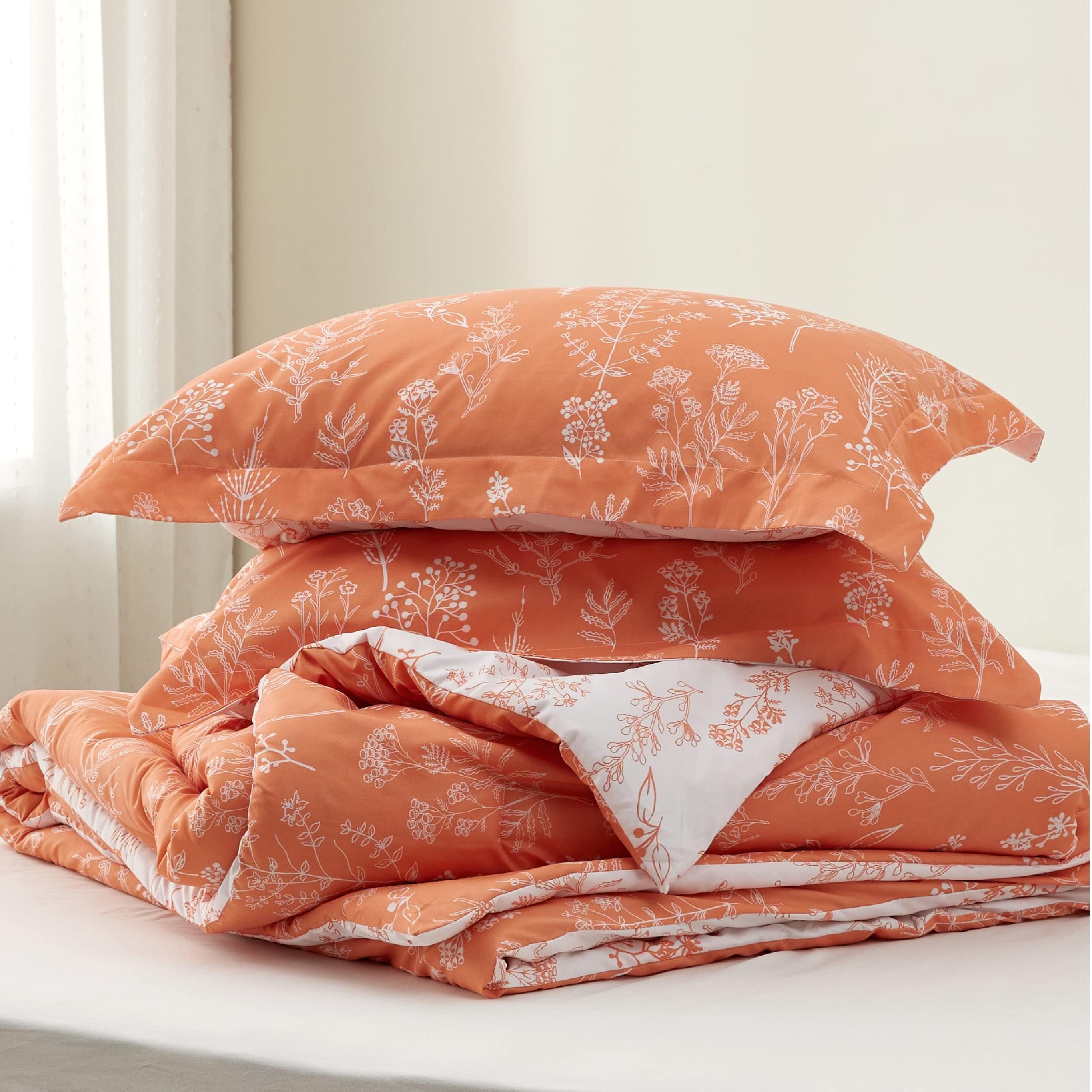 Foto 8 pulgar | Edredón Queen Size con Fundas de Almohada Bedsure Anaranjado 3 Piezas - Venta Internacional