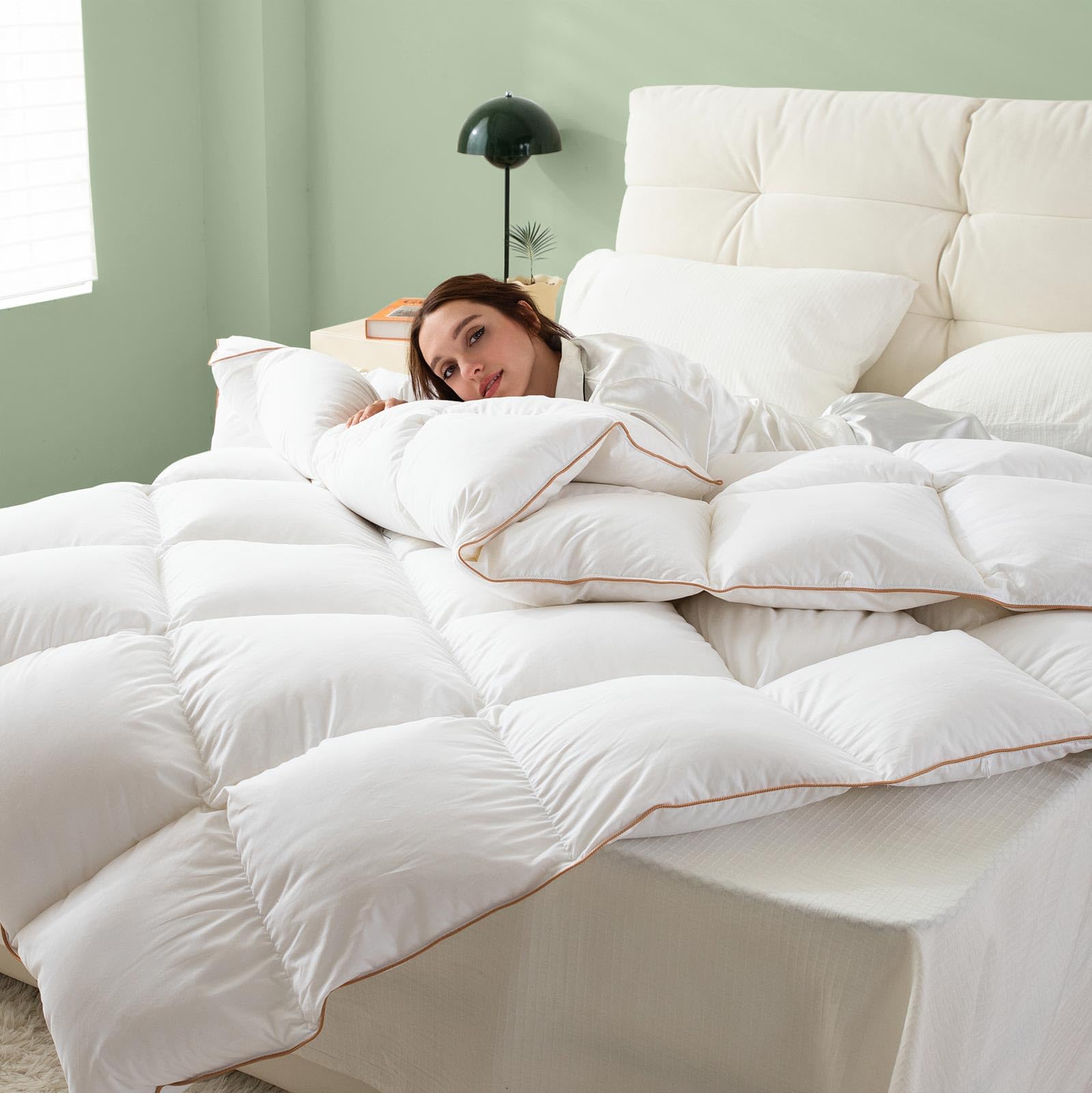 Foto 3 pulgar | Edredón Whatsbedding Feather Plum Fiber 100% Algodón King - Venta Internacional.