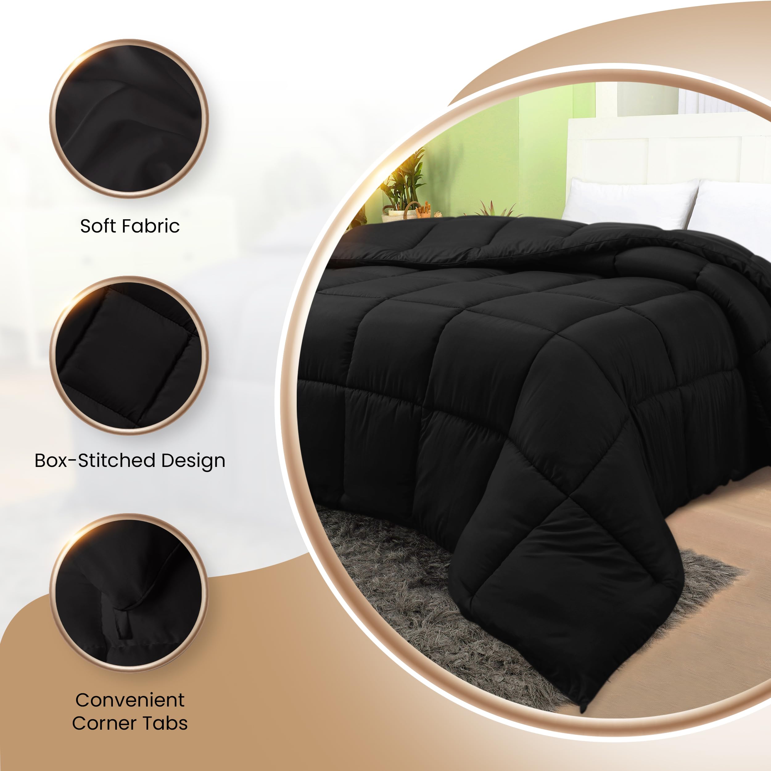 Foto 7 pulgar | Ropa De Cama Edreforter Utopia, Tamaño Queen, Para Todas Las Estaciones, Color Negro - Venta Internacional.
