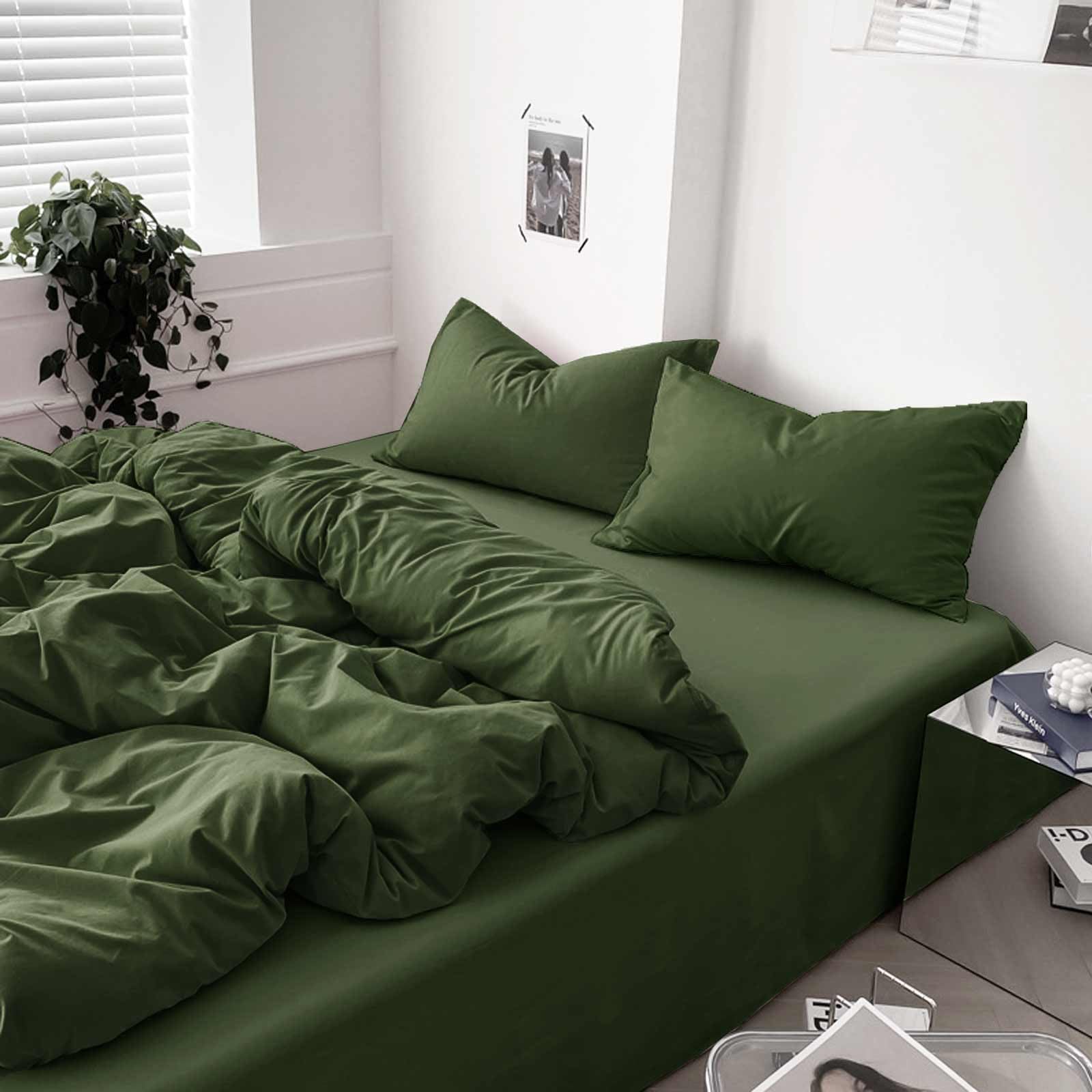 Foto 2 pulgar | Edredón Queen con Fundas para Almohada ETDIFFE Verde Oliva 3 Piezas - Venta Internacional
