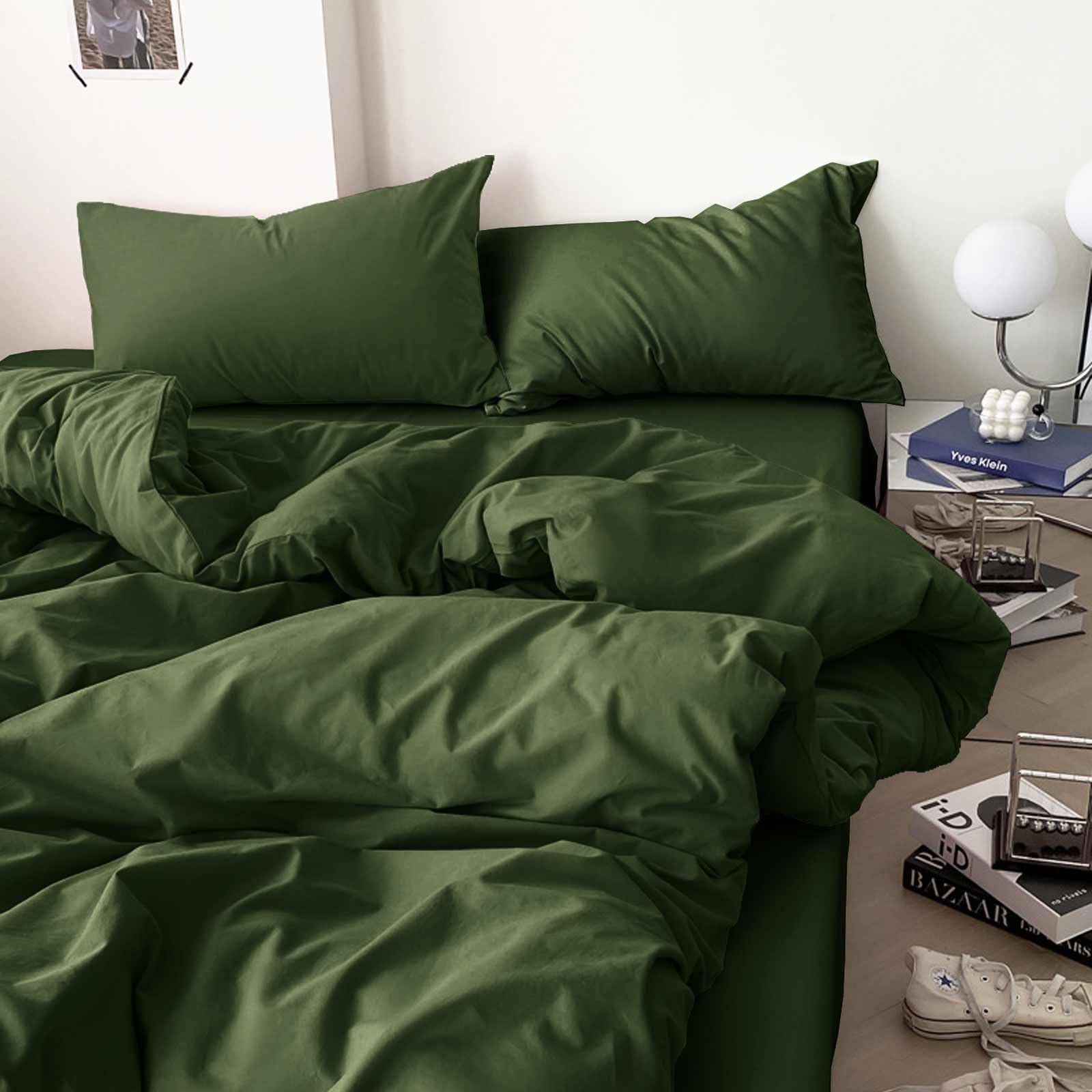 Foto 3 pulgar | Edredón Queen con Fundas para Almohada ETDIFFE Verde Oliva 3 Piezas - Venta Internacional