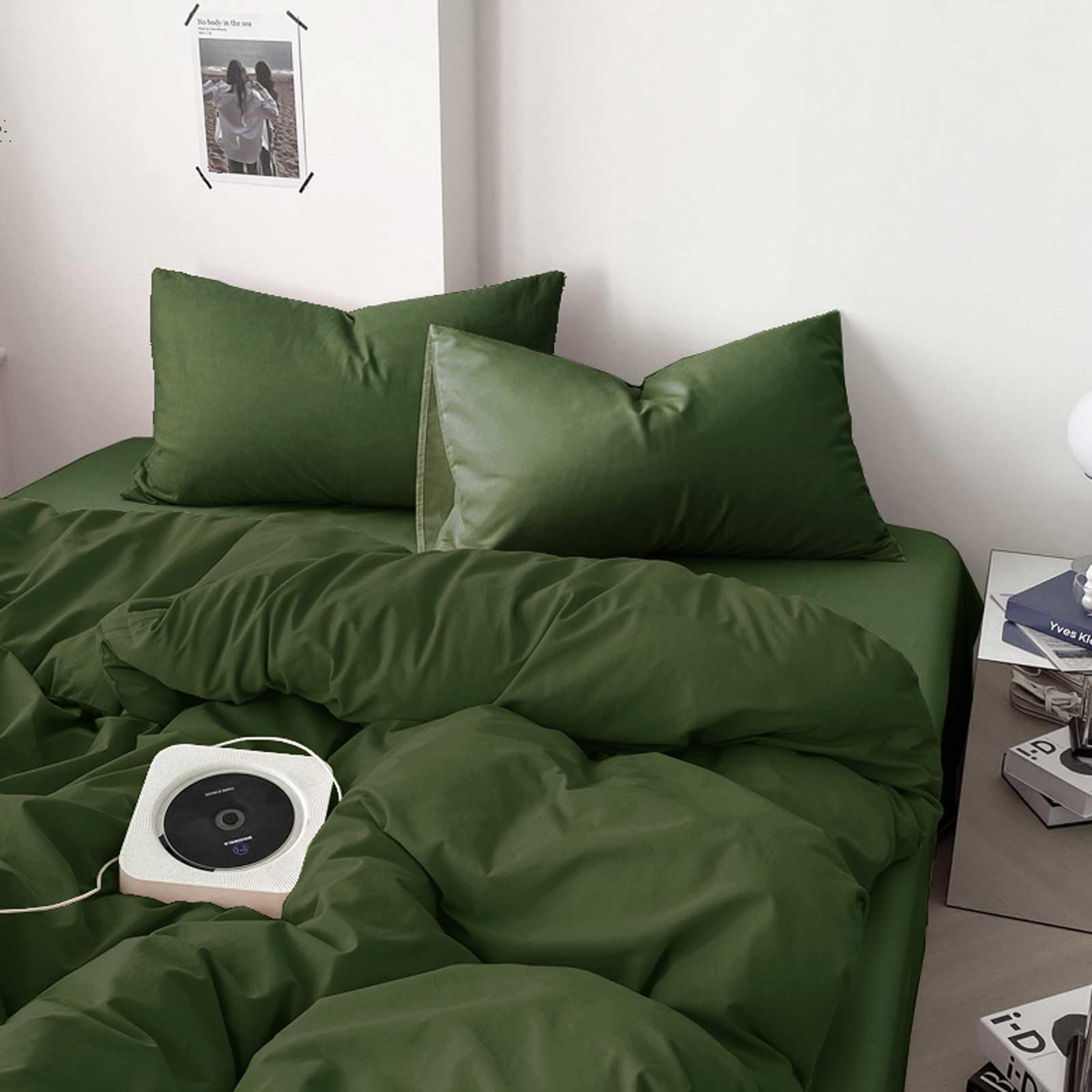 Foto 4 pulgar | Edredón Queen con Fundas para Almohada ETDIFFE Verde Oliva 3 Piezas - Venta Internacional