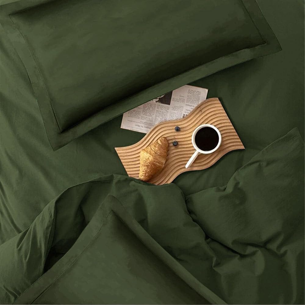 Foto 5 | Edredón Queen con Fundas para Almohada ETDIFFE Verde Oliva 3 Piezas - Venta Internacional
