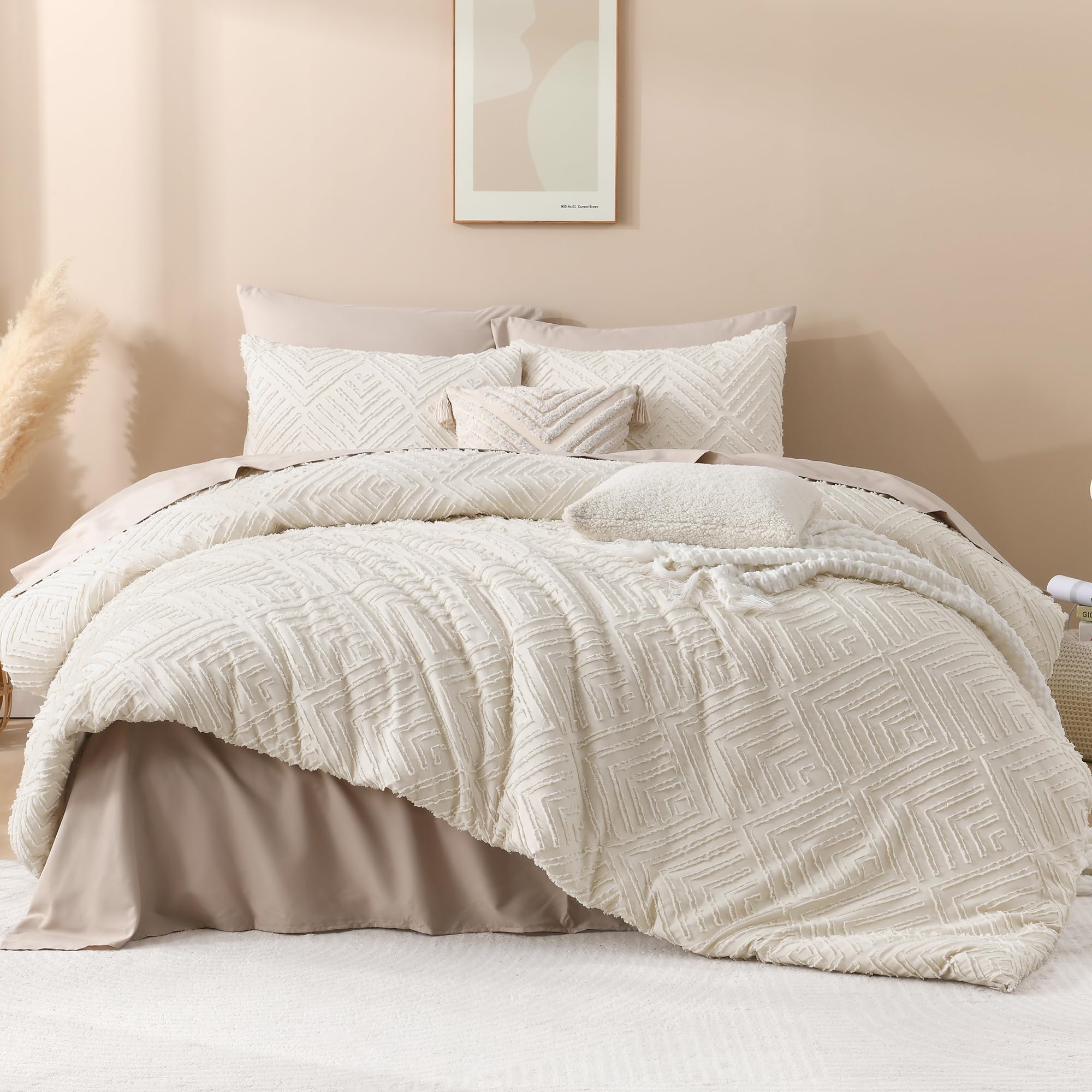 Foto 3 pulgar | Edredón Queen Size con Fundas de Almohada Andency Beige 3 Piezas - Venta Internacional