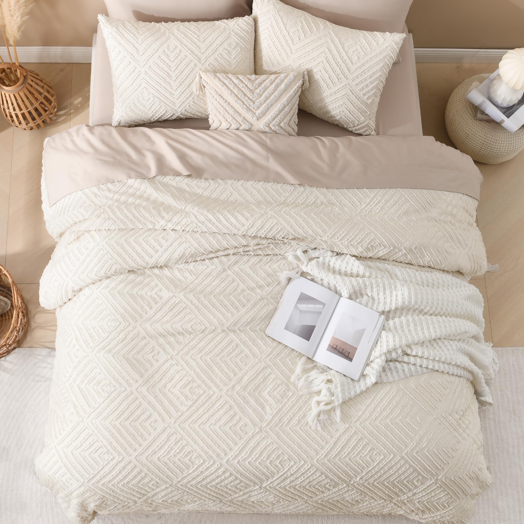 Foto 8 pulgar | Edredón Queen Size con Fundas de Almohada Andency Beige 3 Piezas - Venta Internacional