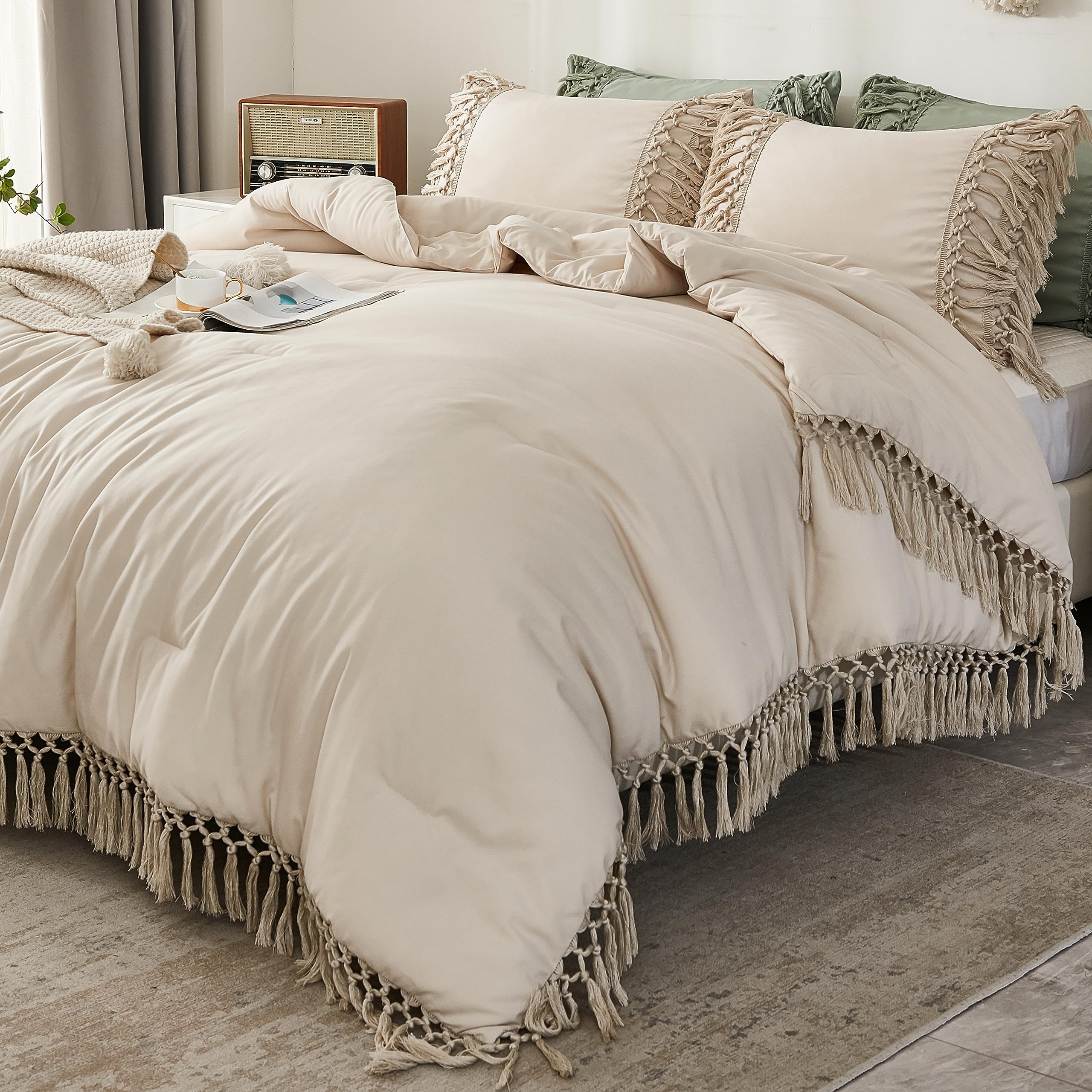 Foto 2 pulgar | Edredón King Size con Fundas de Almohada Andency Beige 3 Piezas - Venta Internacional