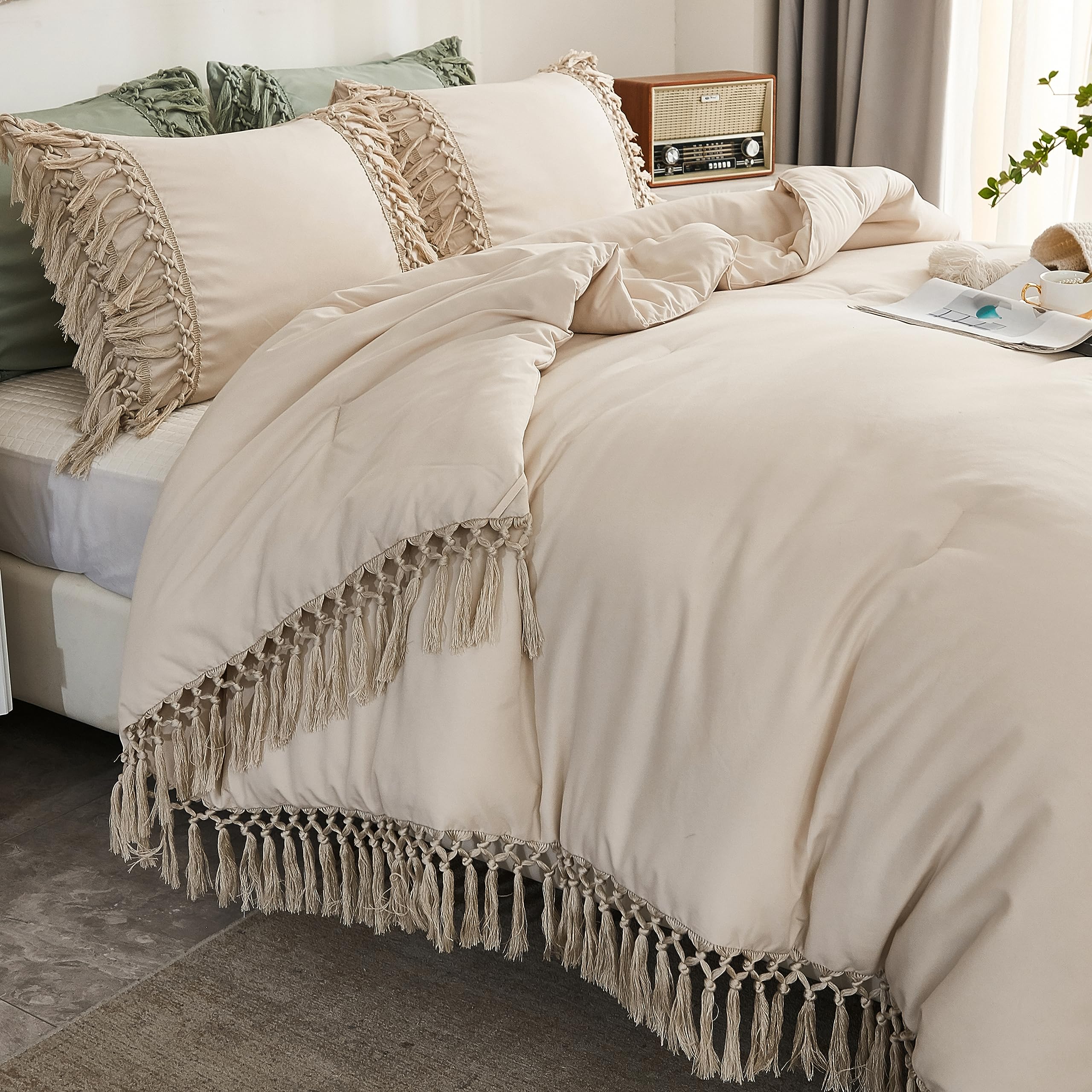 Foto 6 pulgar | Edredón King Size con Fundas de Almohada Andency Beige 3 Piezas - Venta Internacional