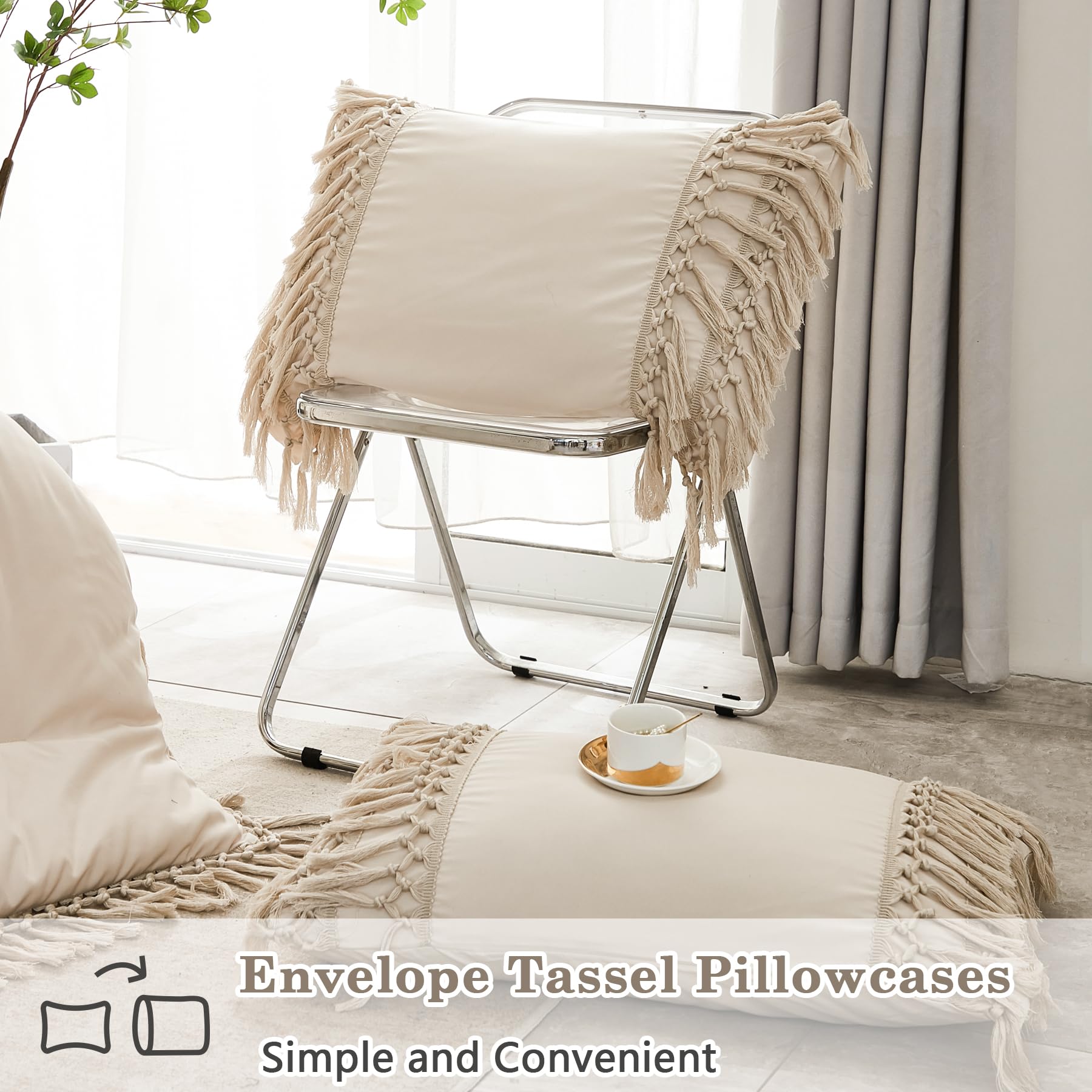 Foto 7 | Edredón King Size con Fundas de Almohada Andency Beige 3 Piezas - Venta Internacional