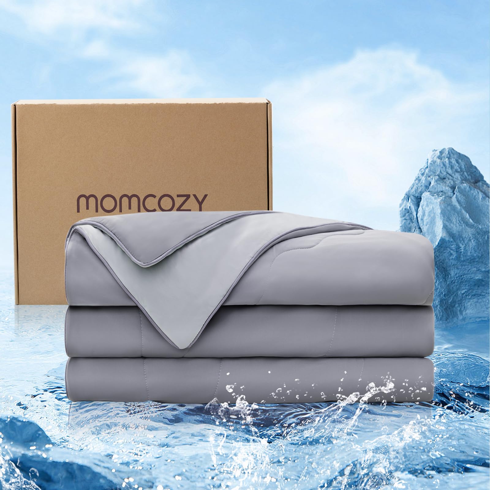 Foto 2 pulgar | Edredón Refrescante Momcozy Life Coolmurm Full/queen 90x90 Gris - Venta Internacional.