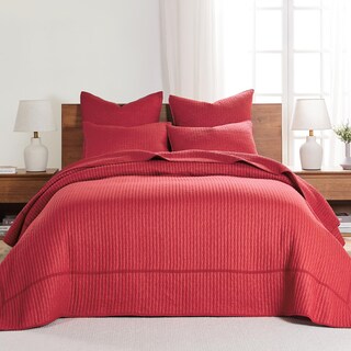 Foto 1 | Juego De Colchas Levtex Home Cross Stitch King Con 2 Fundas Rojas - Venta Internacional.