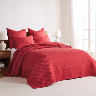 Foto 2 | Juego De Colchas Levtex Home Cross Stitch King Con 2 Fundas Rojas - Venta Internacional.