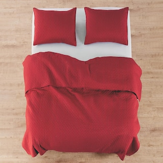 Foto 4 | Juego De Colchas Levtex Home Cross Stitch King Con 2 Fundas Rojas - Venta Internacional.