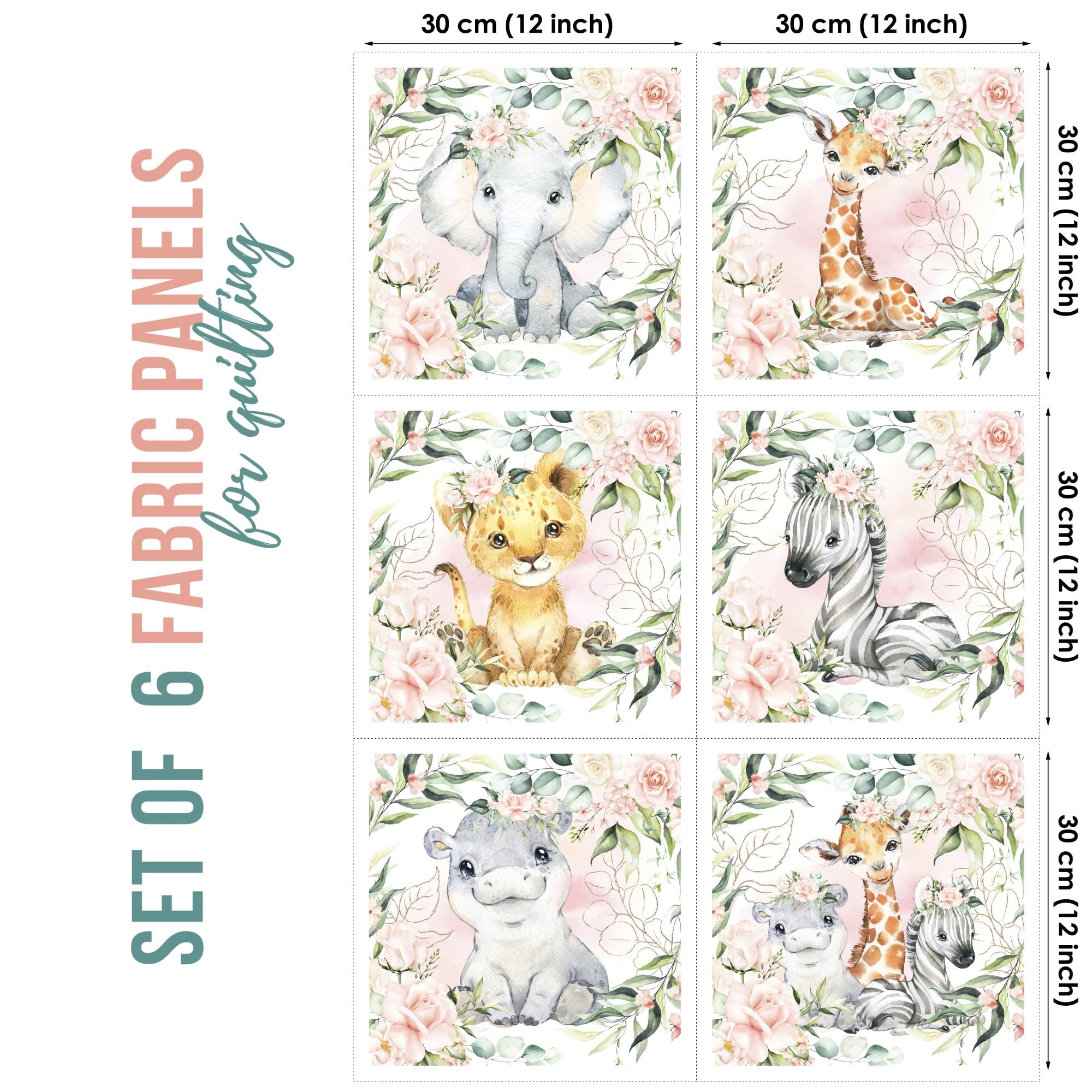 Foto 2 | Juego De Paneles De Tela Unique Safari (6 Paneles De 30 X 30 Cm Cada Uno) - Venta Internacional.