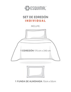 Foto 4 | Edredón Ligero Pinsonic 3d Esquimal Individual Con Fundas De Almohada, Doble Vista, Aloe