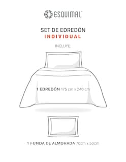 Foto 4 | Edredón Ligero Pinsonic 3d Esquimal Individual Con Funda De Almohada, Doble Vista, Alessia