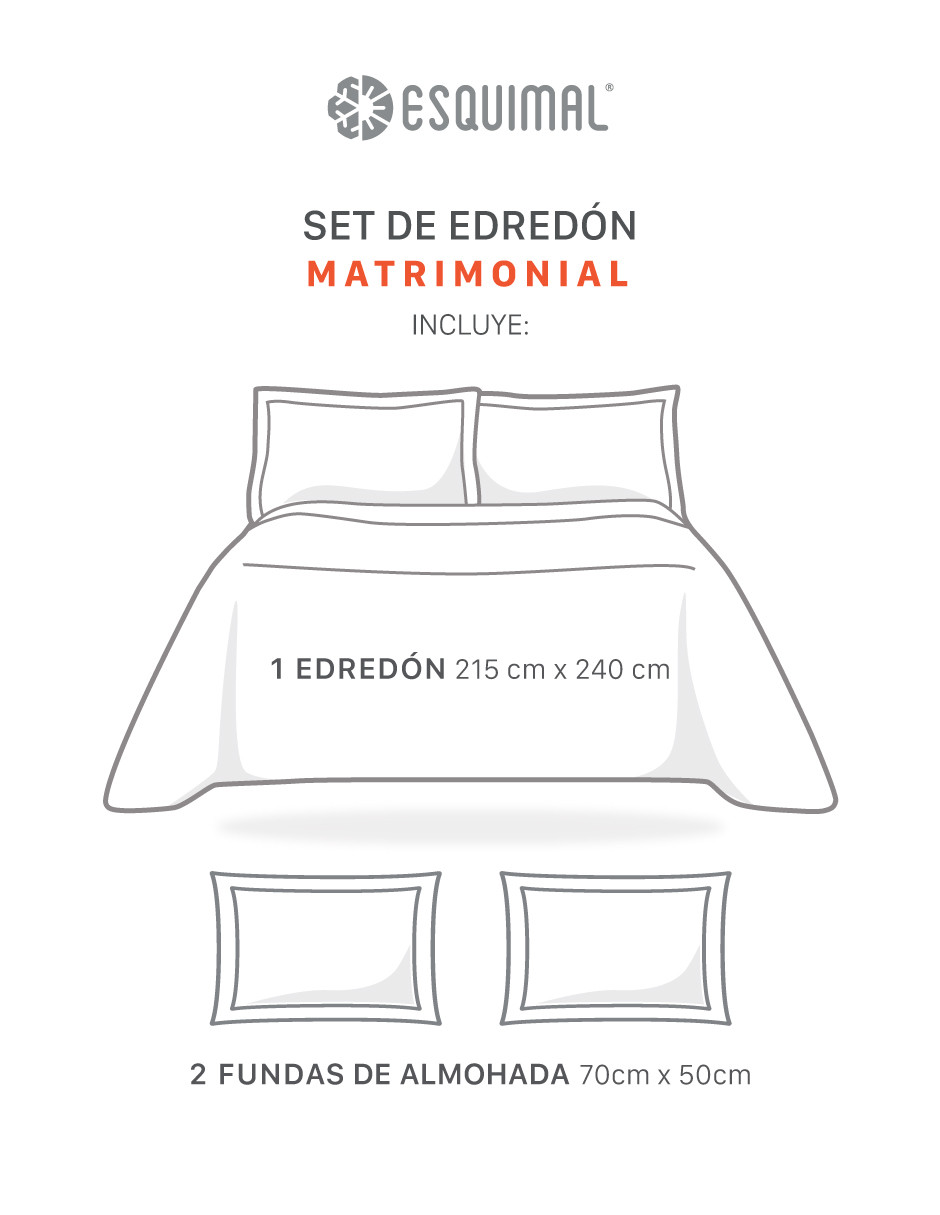 Foto 5 pulgar | Edredón Ligero Pinsonic 3d Esquimal Matrimonial Con Fundas De Almohada, Doble Vista, Alessia