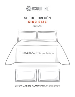 Foto 4 | Edredón Ligero Pinsonic 3d Esquimal King Size Con Fundas De Almohada, Doble Vista, Alessia