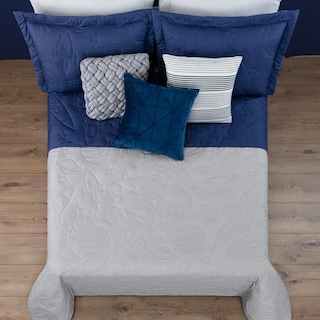Foto 3 | Edredón Ligero Esquimal Matrimonial Con Funda De Almohada, Doble Vista, Asteroide