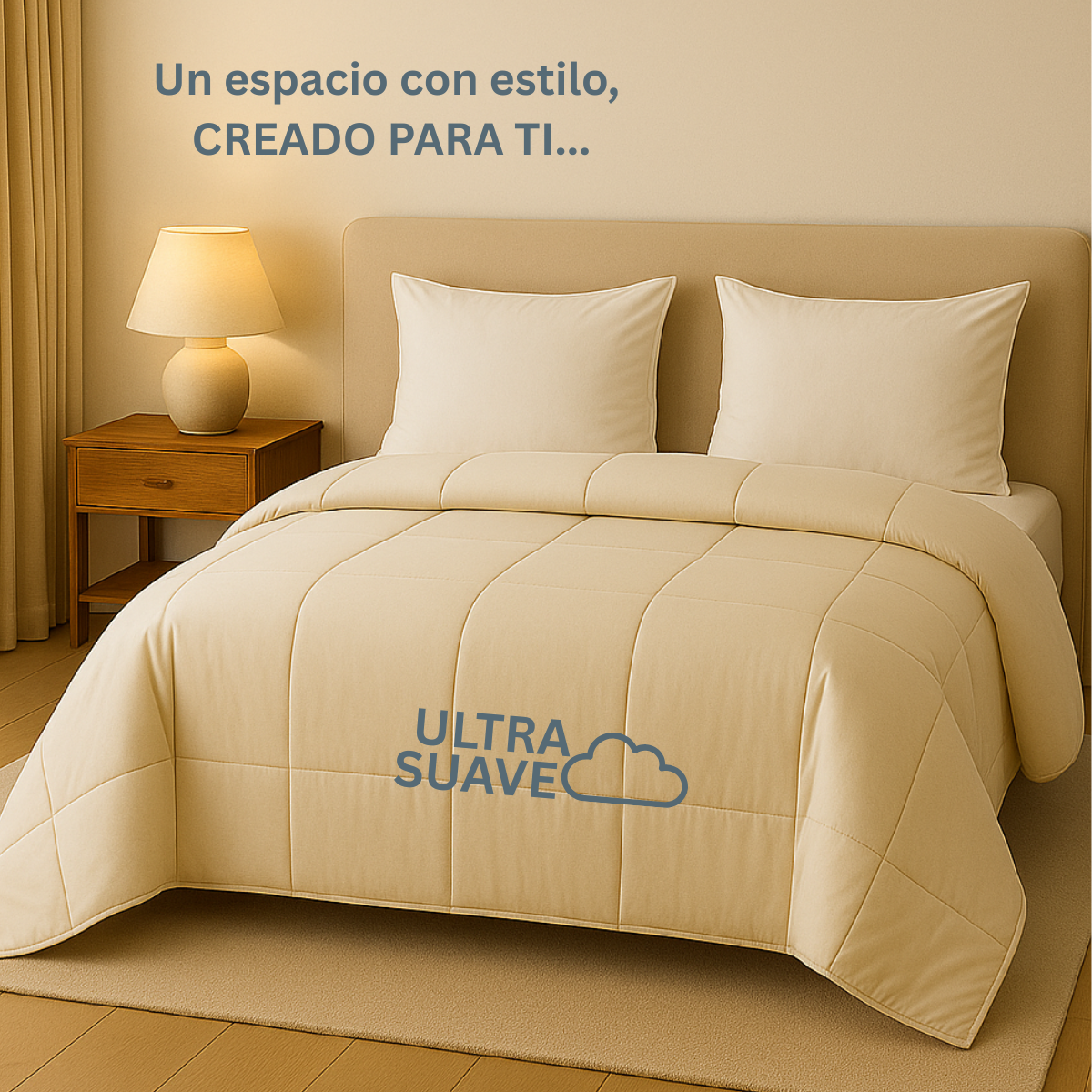 Foto 4 | Edredón Acolchado Queen Size Capitonado Color Beige