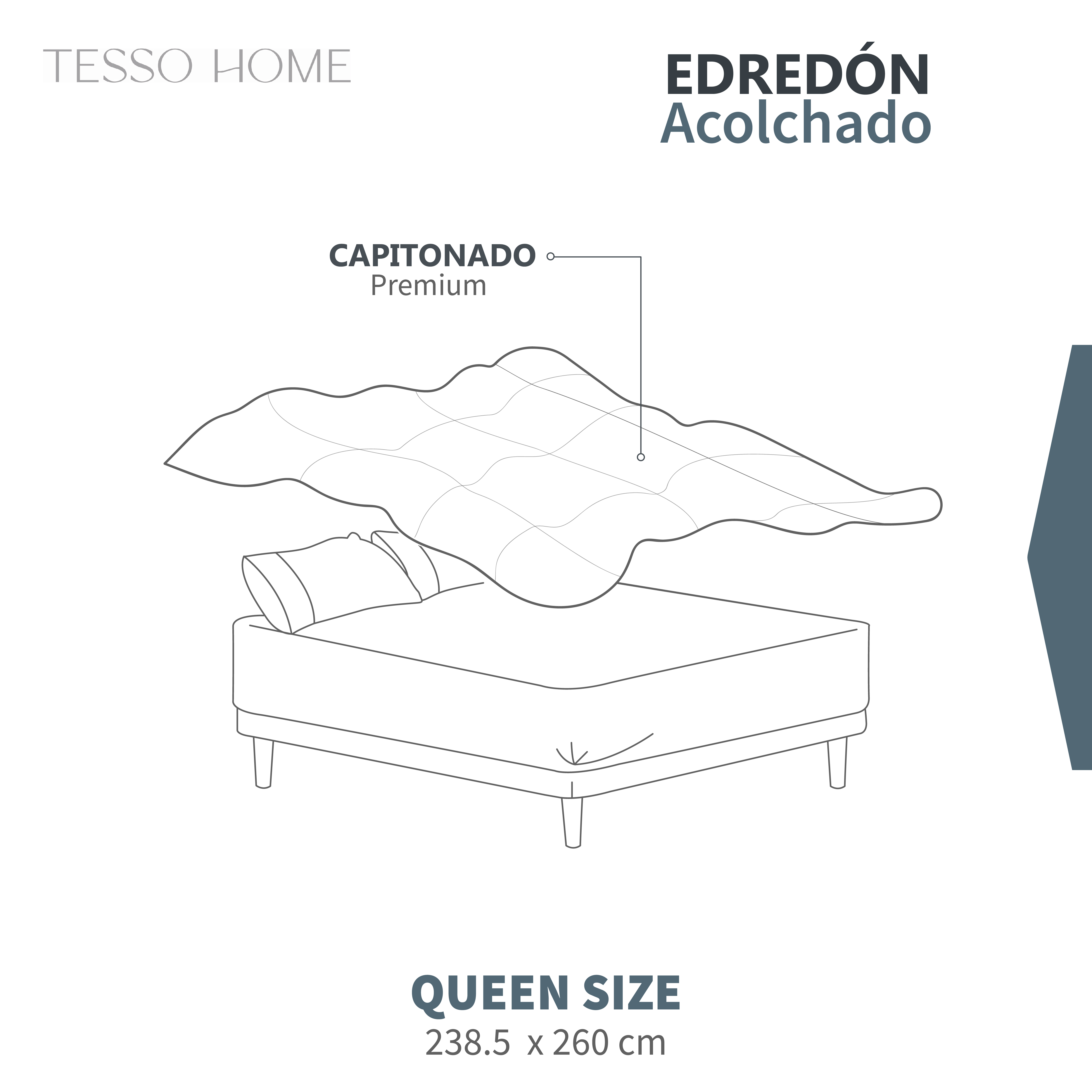 Foto 6 | Edredón Acolchado Queen Size Capitonado Color Beige