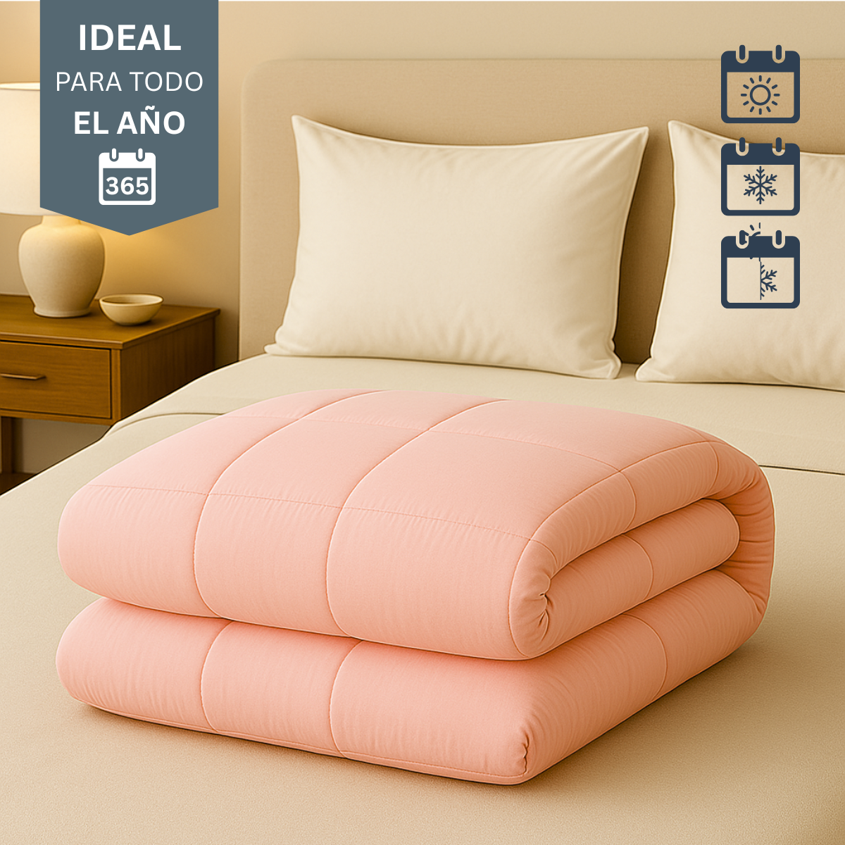 Foto 4 | Edredón Acolchado King Size Capitonado Color Rosa