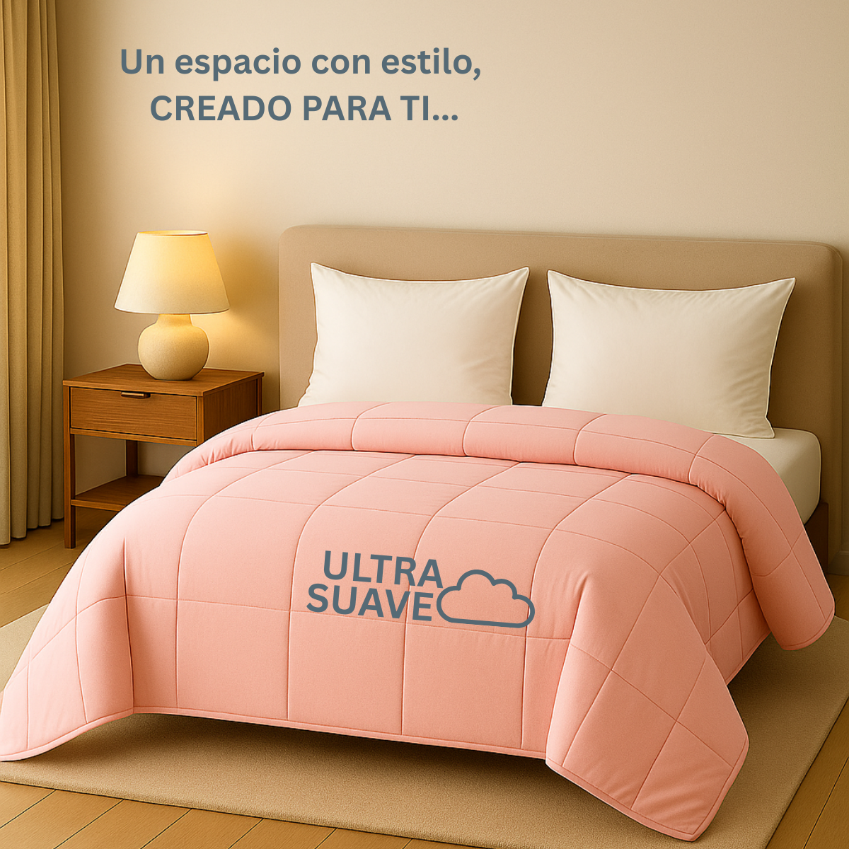 Foto 4 pulgar | Edredón Acolchado Matrimonial Capitonado Color Rosa