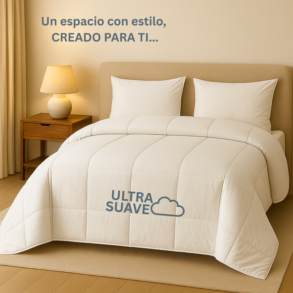 Foto 4 pulgar | Edredón Acolchado King Size Capitonado Color Blanco