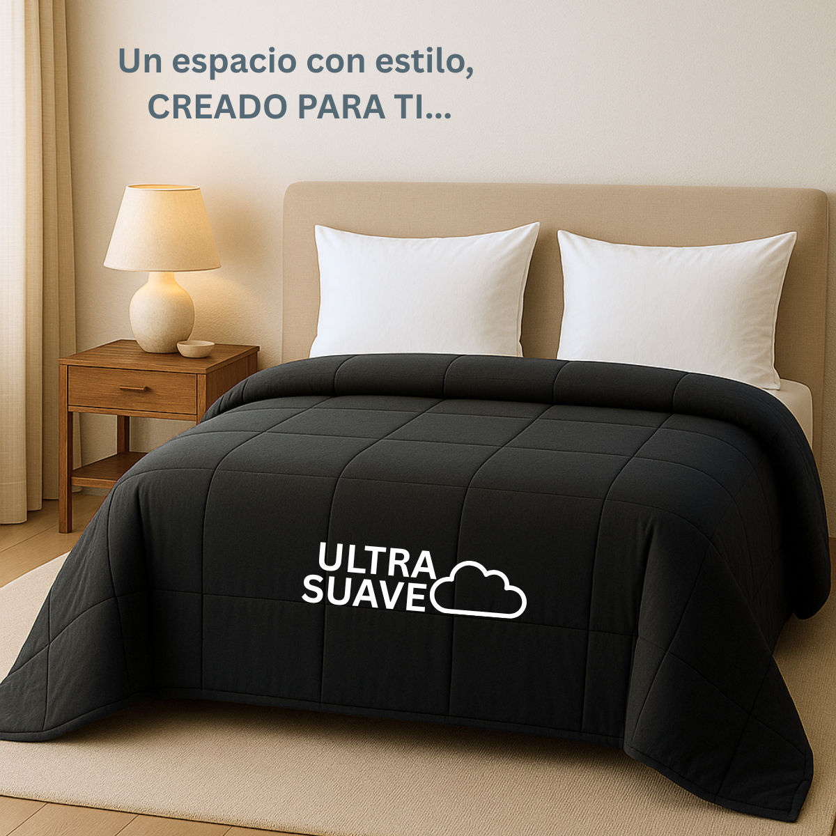 Foto 4 | Edredón Acolchado King Size Capitonado Color Negro