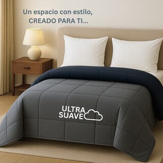 Foto 4 | Edredón Acolchado Queen Size Capitonado Color Marino Gris