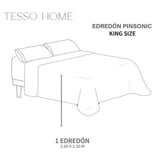 Foto 6 | Edredón Ligero Tesso Home Pinsonic King Size Color Negro Doble Vista