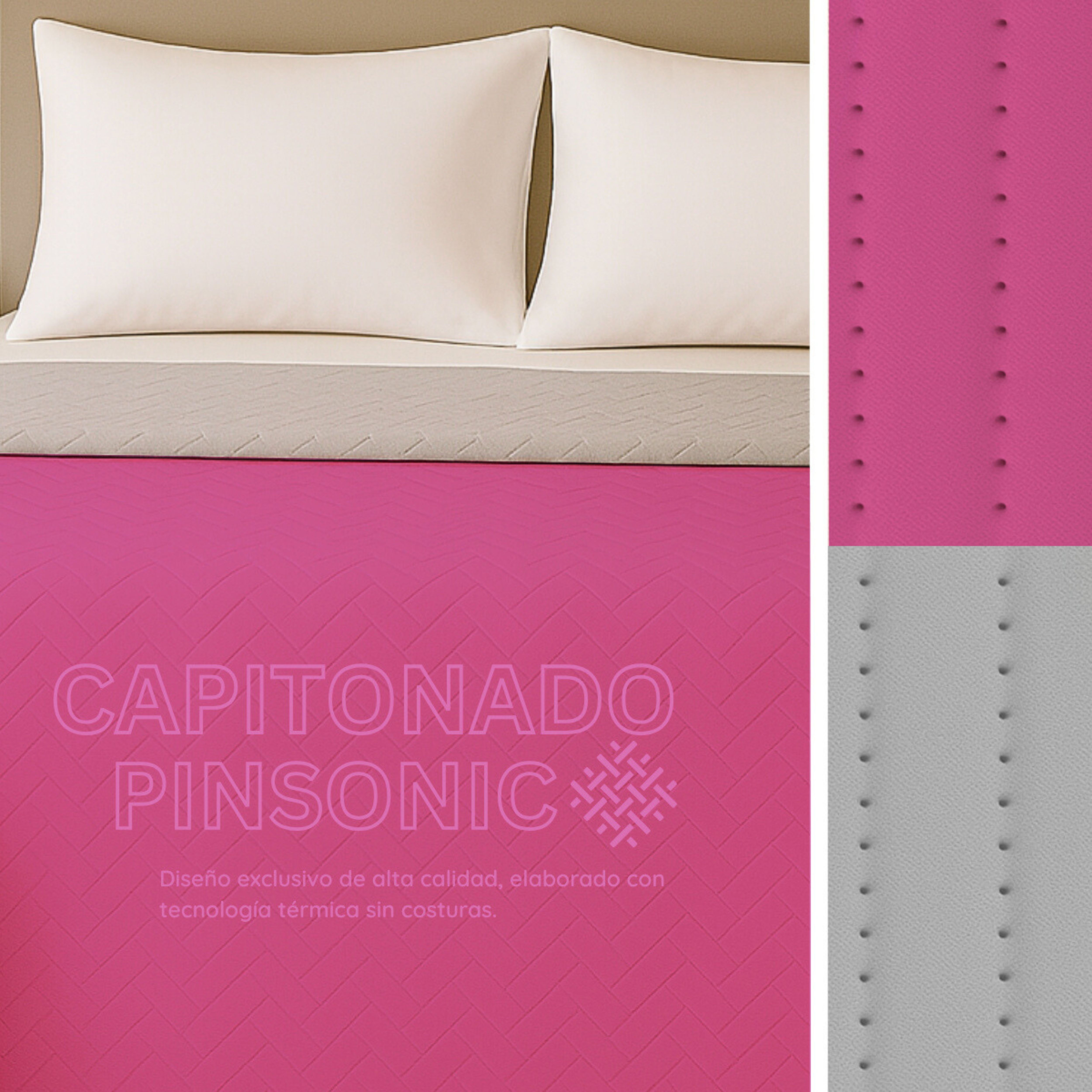 Foto 4 pulgar | Edredón Ligero Tesso Home Pinsonic Matrimonial Color Rosa Pastel Doble Vista
