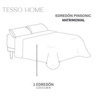 Foto 6 | Edredón Ligero Tesso Home Pinsonic Matrimonial Color Negro Doble Vista
