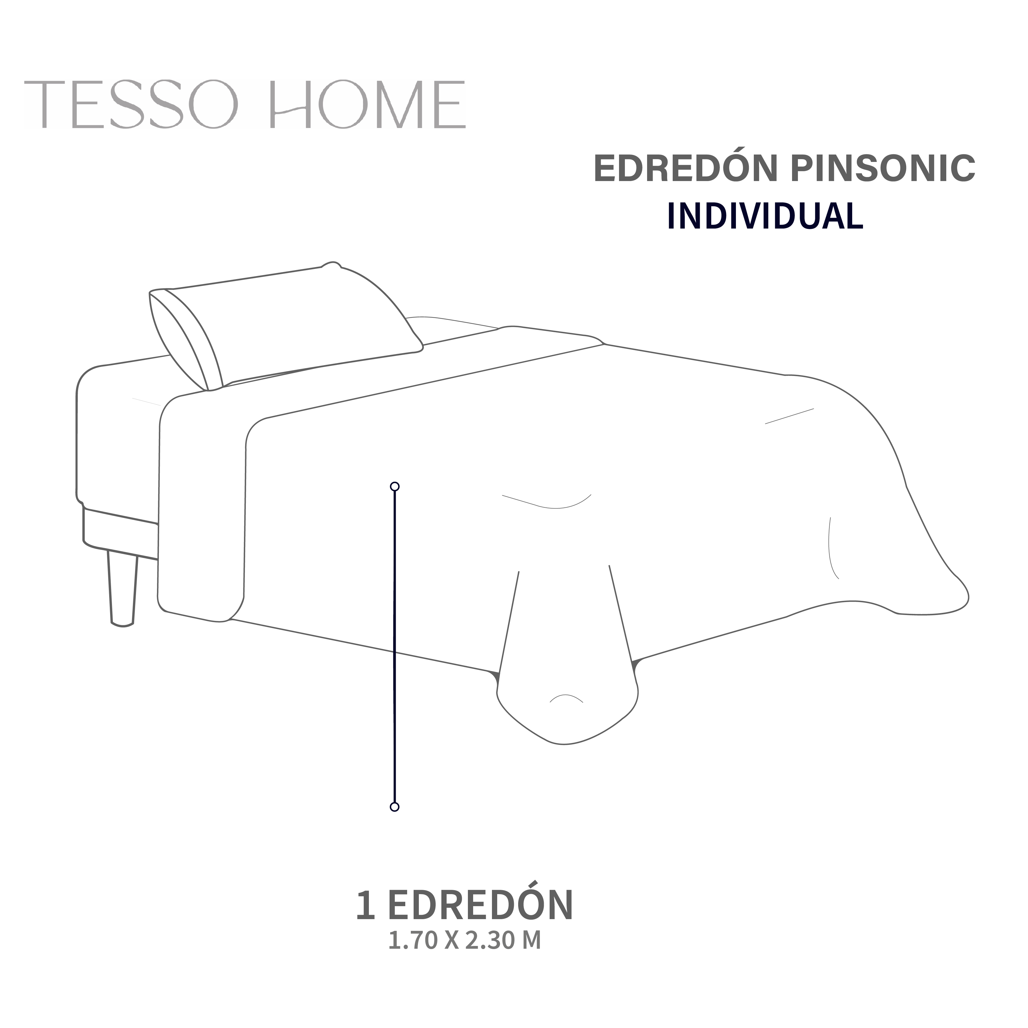 Foto 6 | Edredón Ligero Tesso Home Pinsonic Individual Color Negro Doble Vista