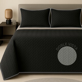 Foto 1 | Edredón Ligero Con Fundas Tesso Home Pinsonic Individual Color Negro Doble Vista