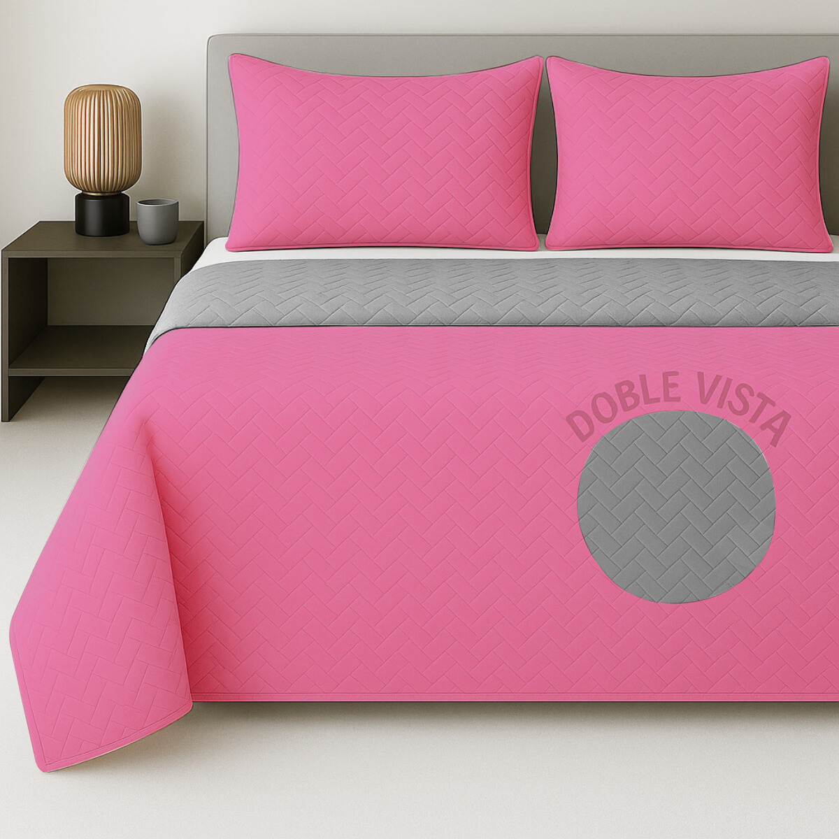 Foto 1 | Edredón Ligero Con Fundas Tesso Home Pinsonic Individual Color Rosa Pastel Doble Vista