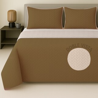 Foto 1 | Edredón Ligero Con Fundas Tesso Home Pinsonic Matrimonial Color Arena Doble Vista